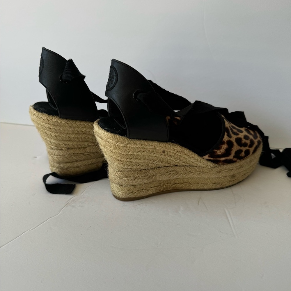 Tory Burch Elisa Leopard Wedge Espadrille 7.5 - Picture 8 of 13